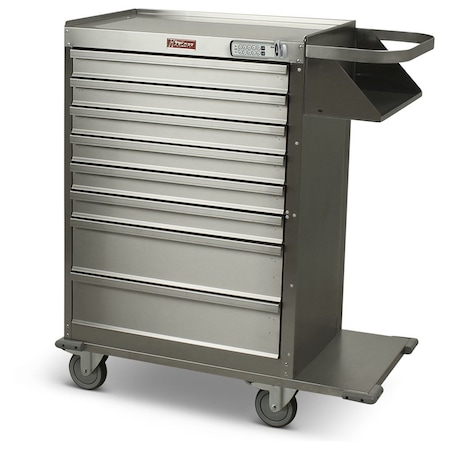 Harloff 8 Drawer Stainless Steel Cast Cart with Pushbutton E-Lock 6020E